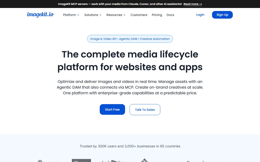 ImageKit homepage