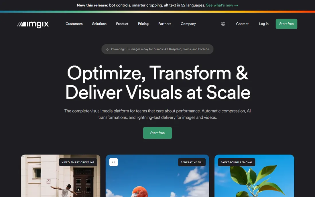 imgix homepage