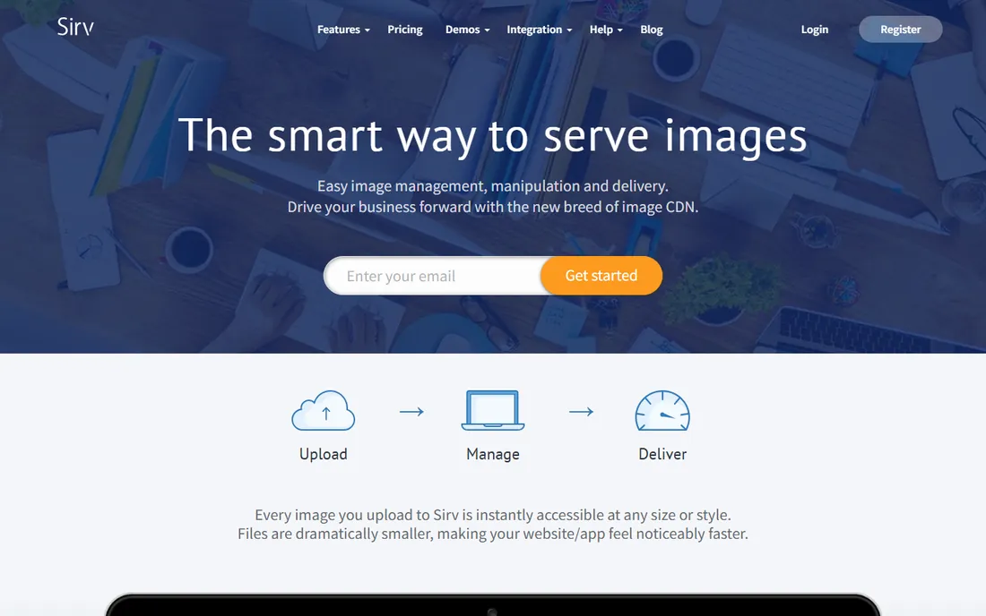 Sirv homepage