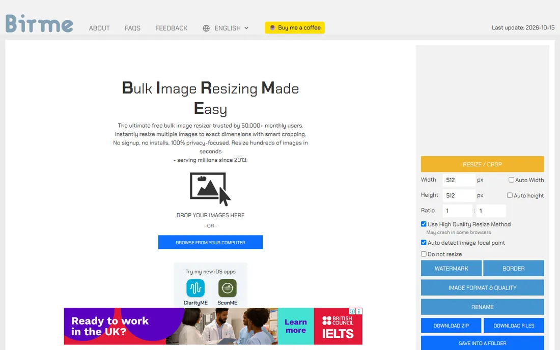 Birme homepage