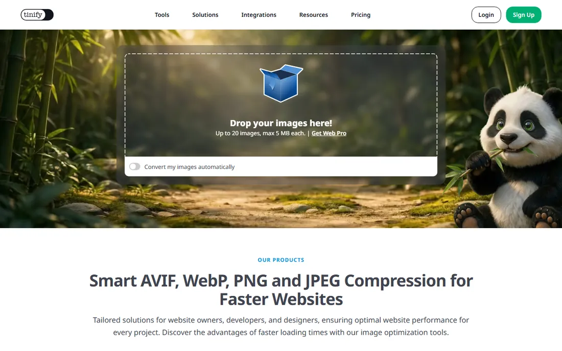 TinyPNG homepage