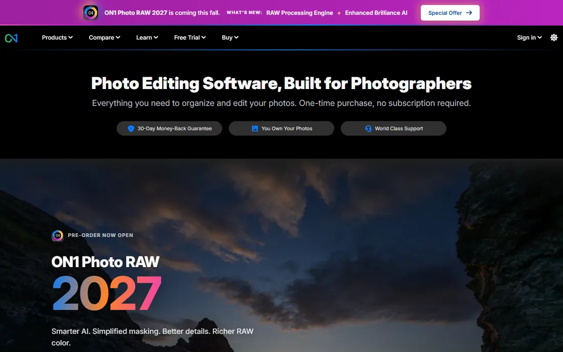 ON1 Resize AI homepage