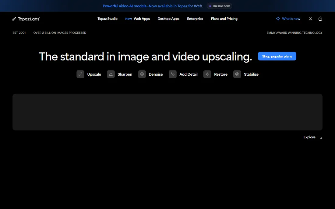 Topaz Gigapixel homepage