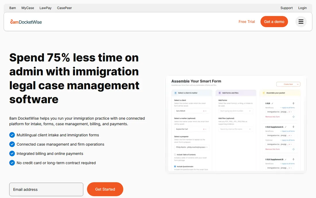 8am DocketWise homepage