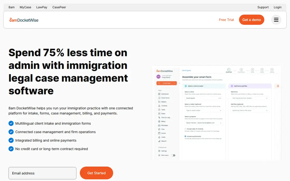 Docketwise homepage
