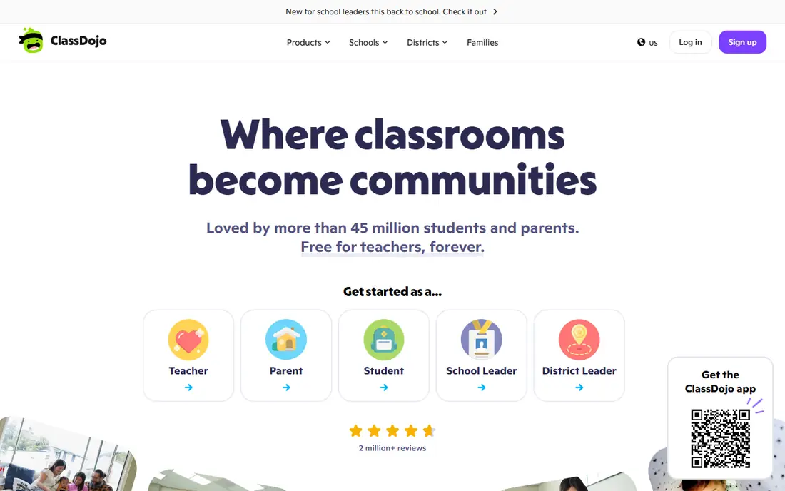 ClassDojo homepage