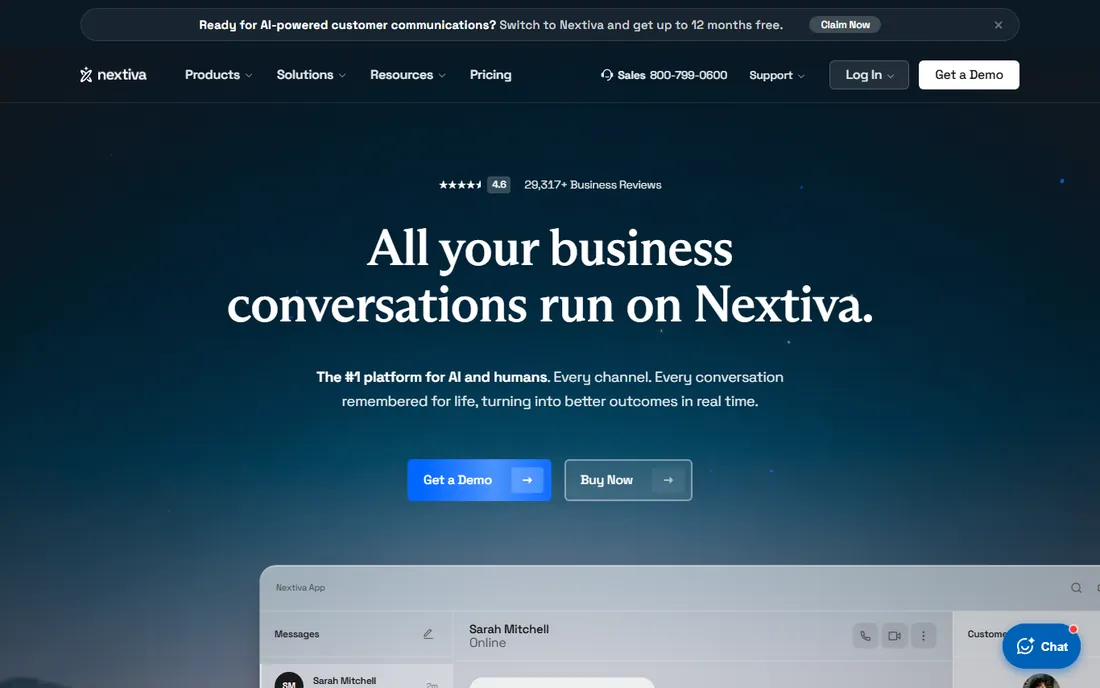 Nextiva homepage