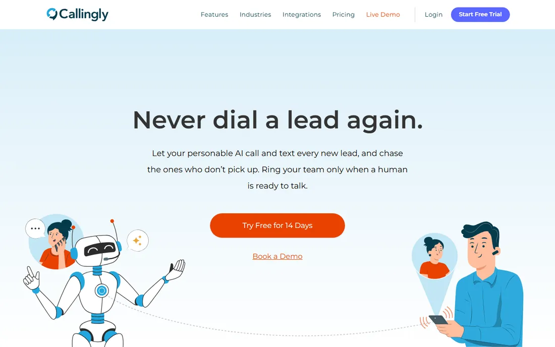 Callingly homepage