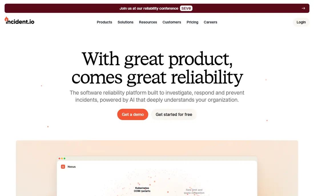 incident.io homepage