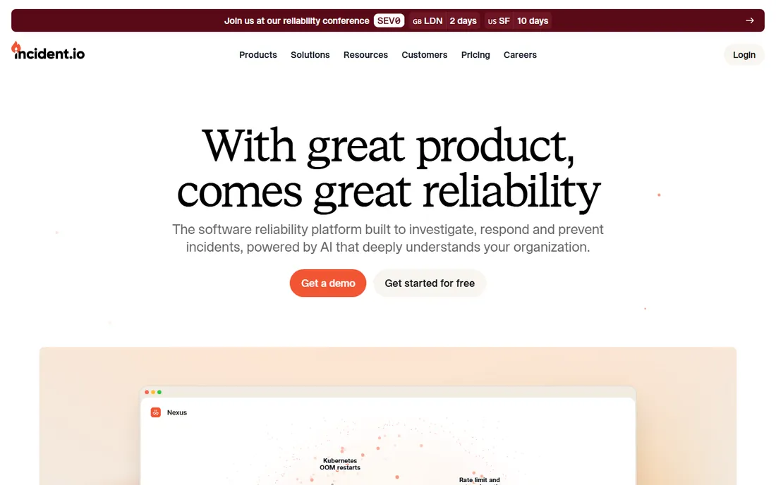 incident.io homepage