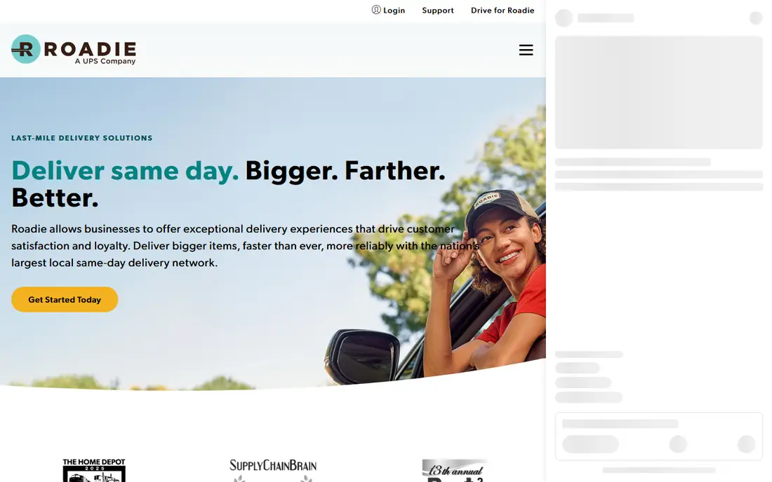 Roadie homepage
