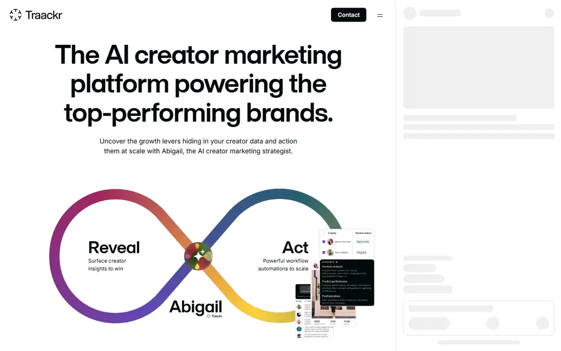 Traackr homepage