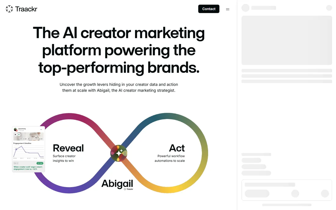 Traackr homepage