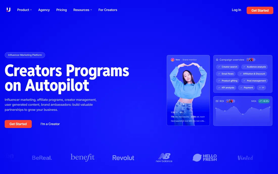 Upfluence homepage