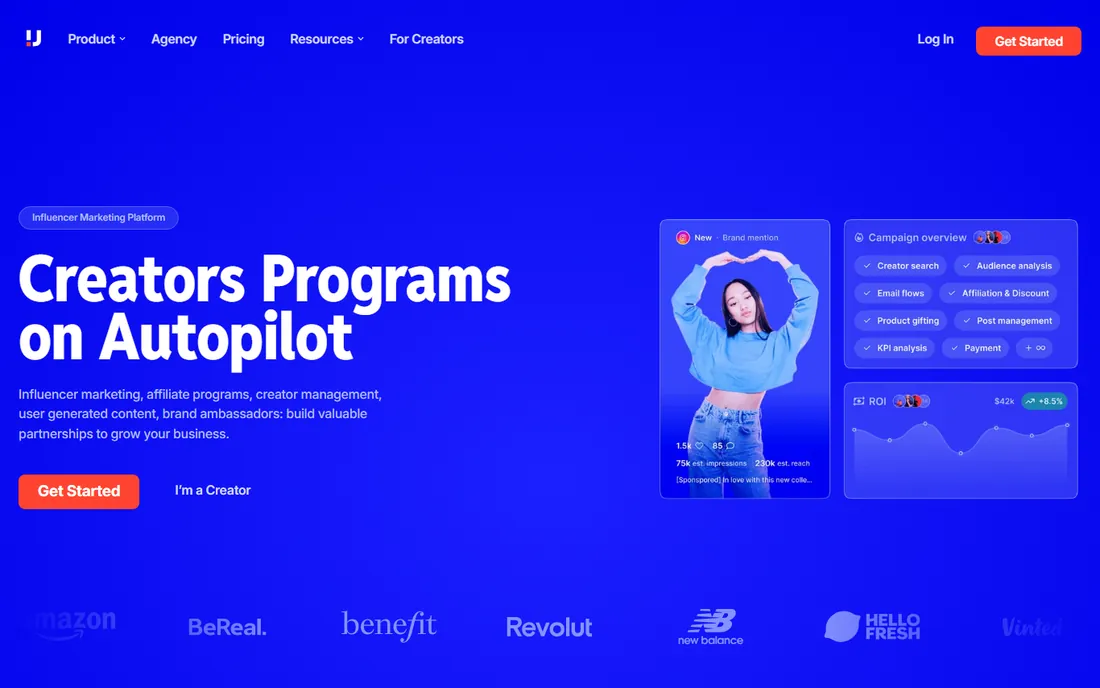 Upfluence homepage