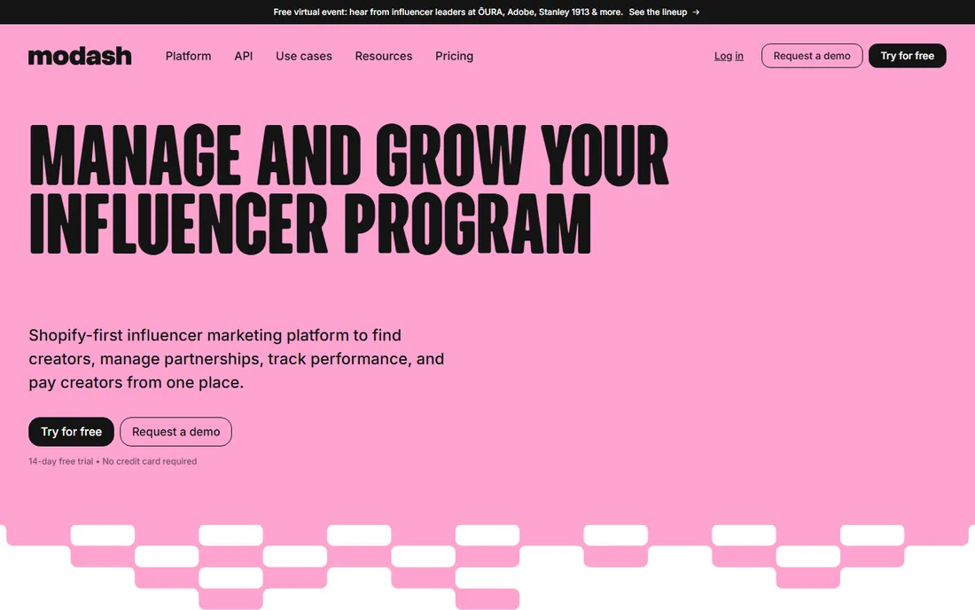 Modash homepage