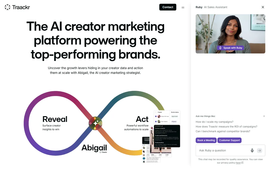 Traackr homepage