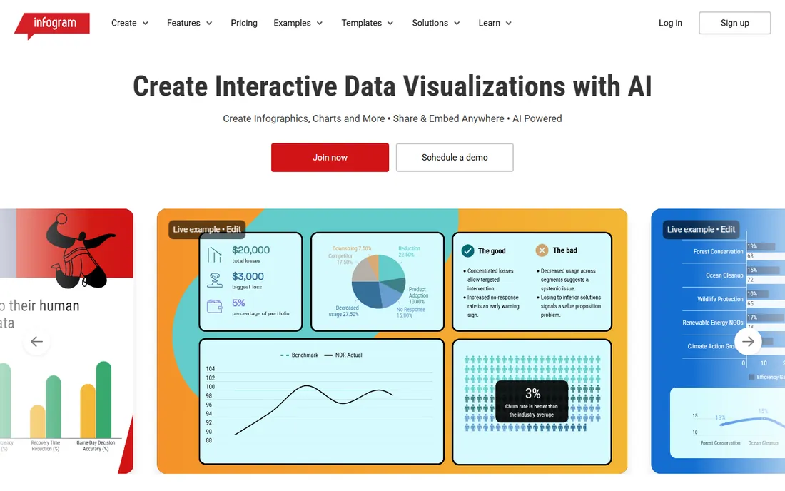 Infogram homepage