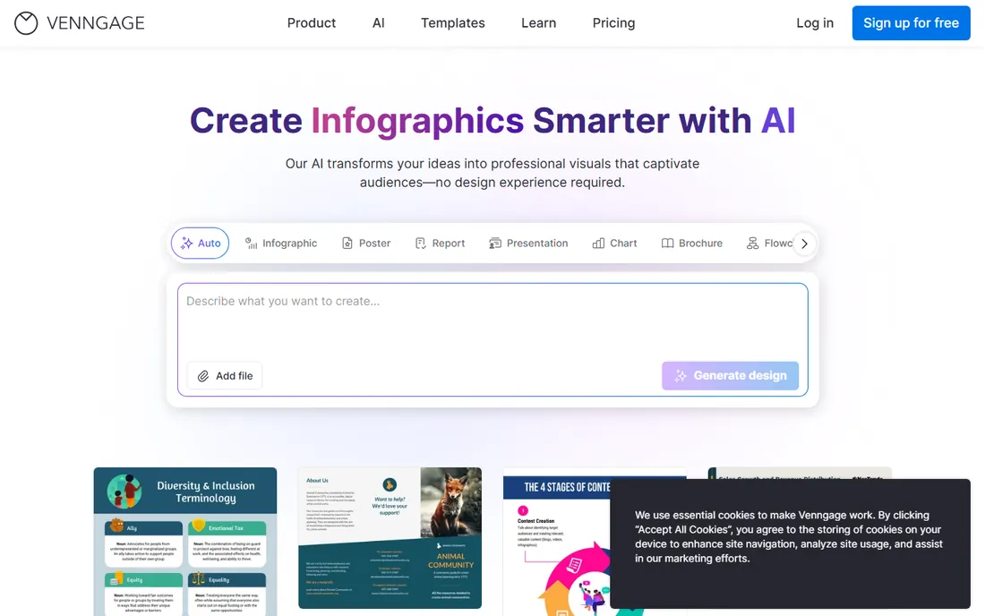 Venngage homepage