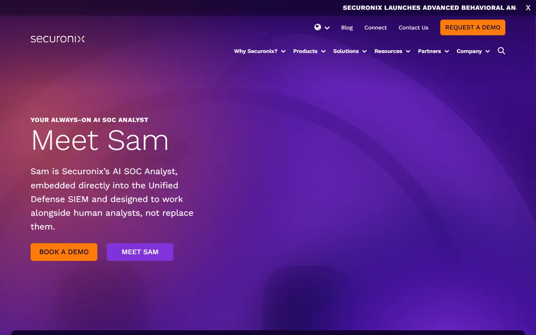 Securonix homepage
