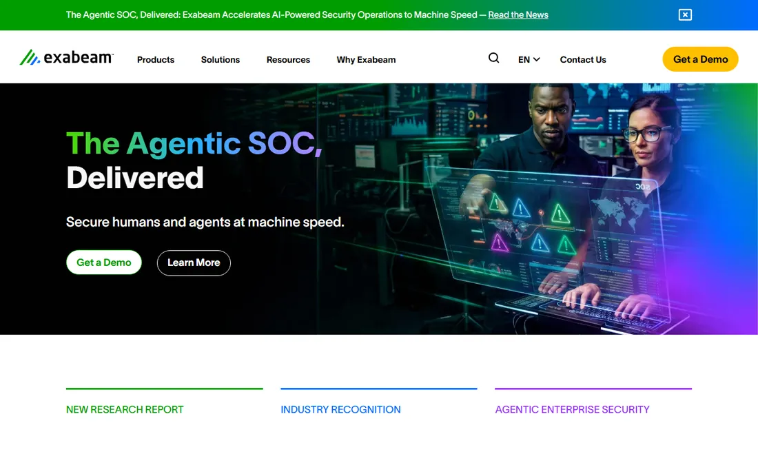 Exabeam homepage