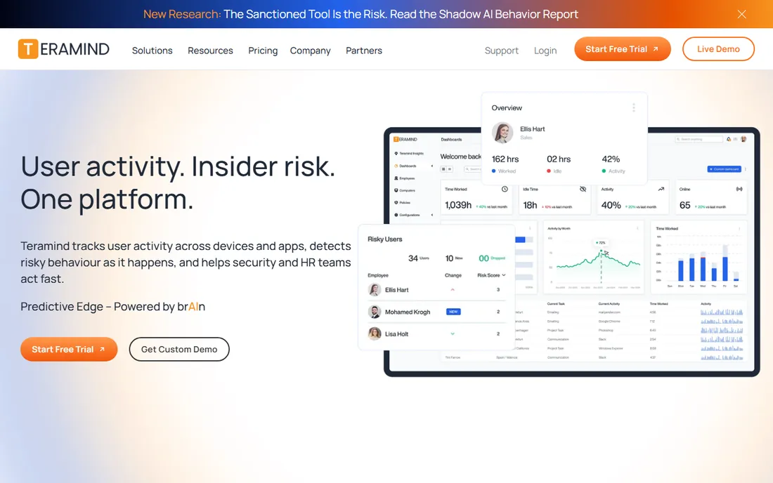 Teramind homepage