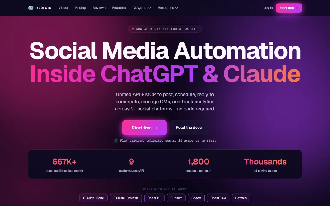 Blotato homepage
