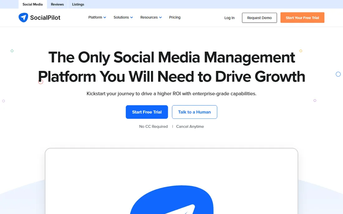 SocialPilot homepage