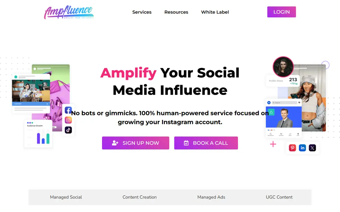 Ampfluence homepage