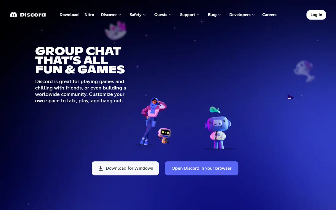 Discord homepage