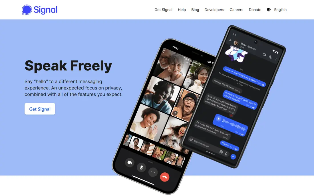 Signal homepage