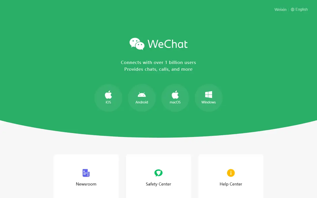 WeChat homepage