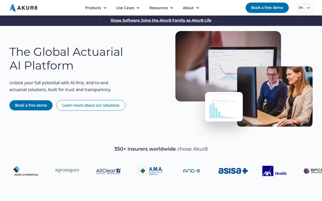 Akur8 homepage