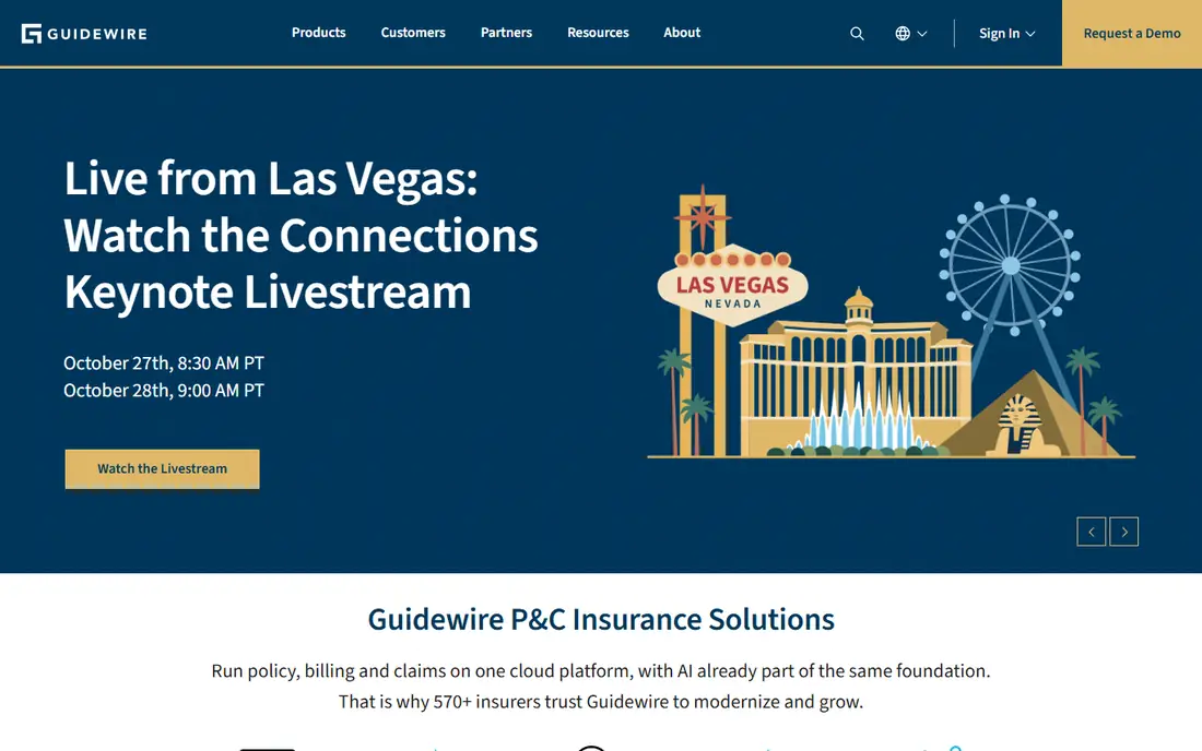 Guidewire Analytics homepage