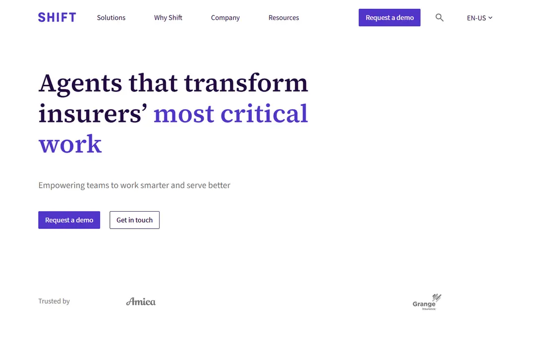 Shift Technology homepage