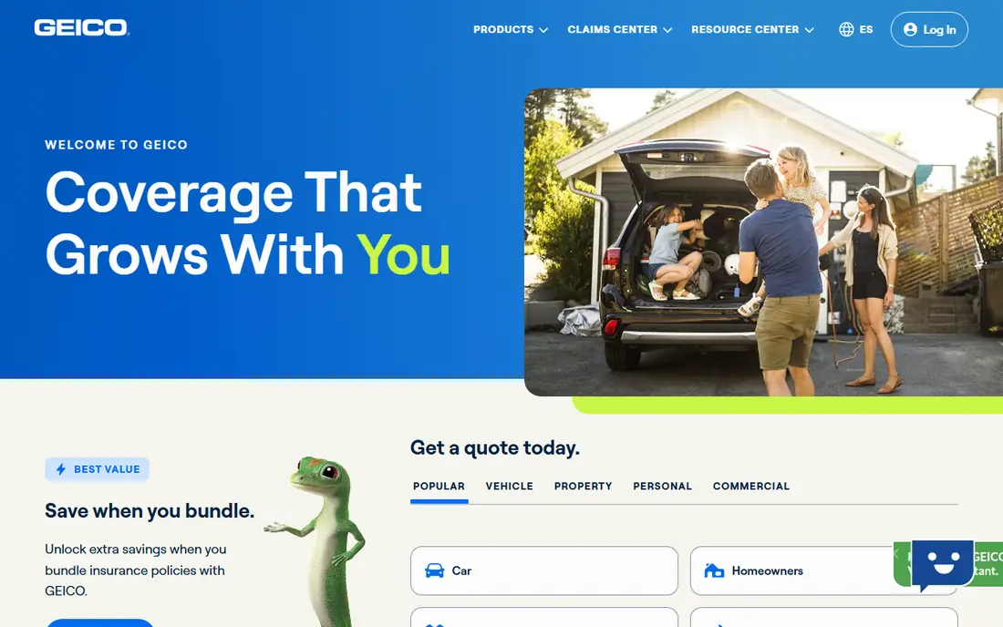 GEICO homepage