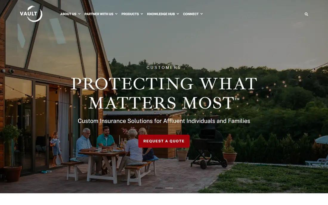 Vault homepage