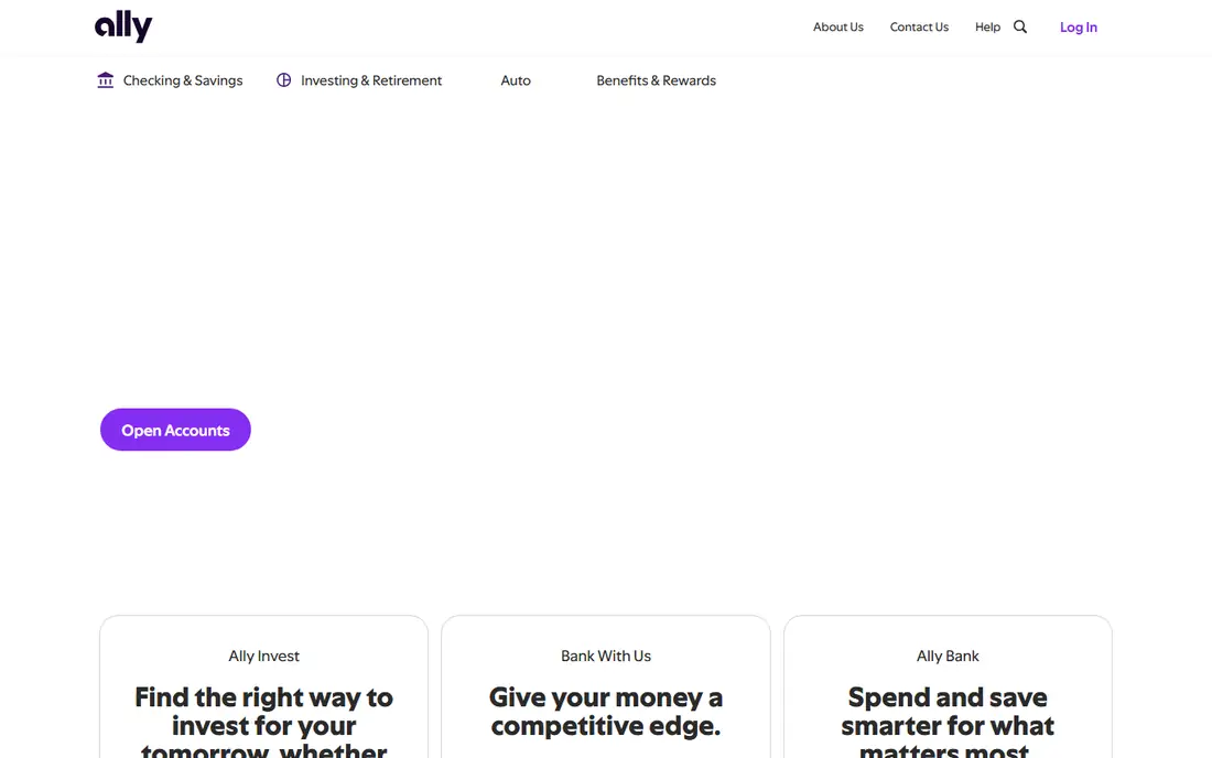 Ally Financial homepage