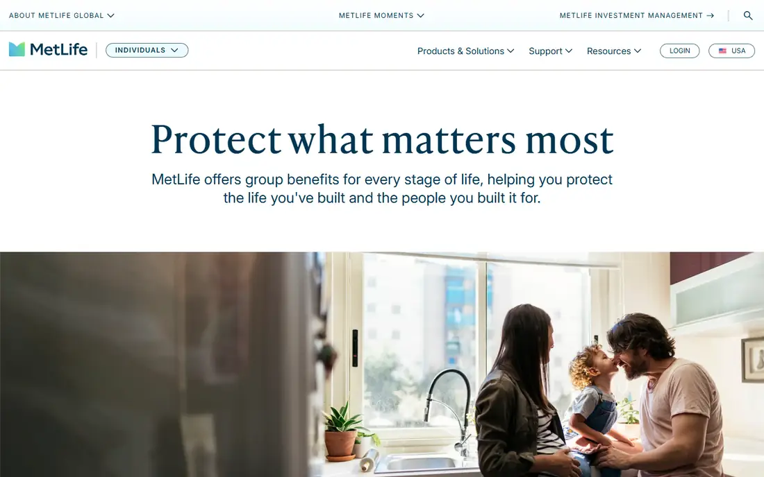 MetLife homepage