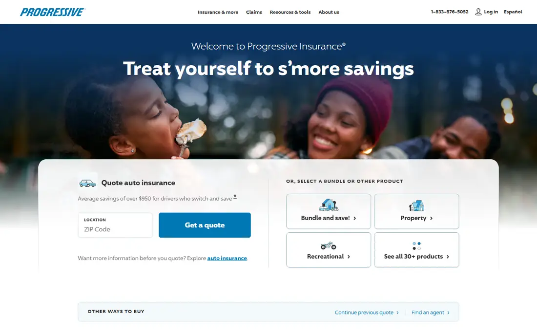 Progressive homepage