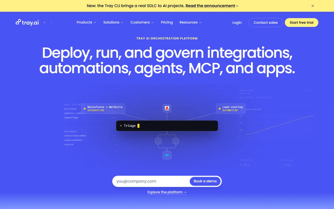 Tray.ai homepage