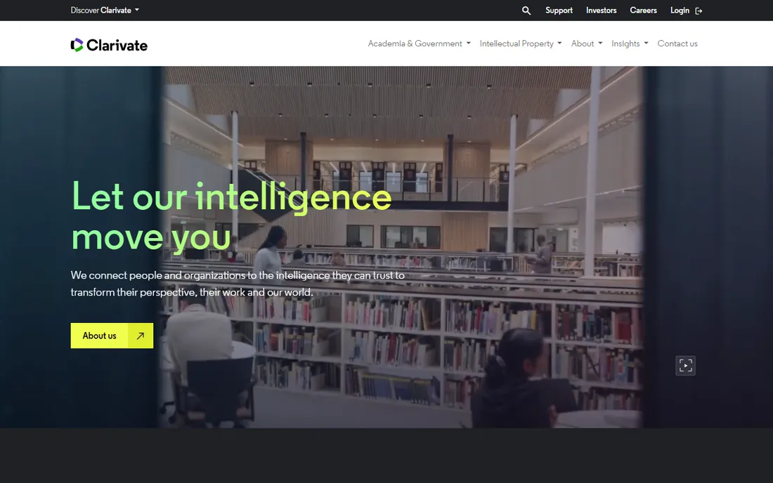 Clarivate homepage