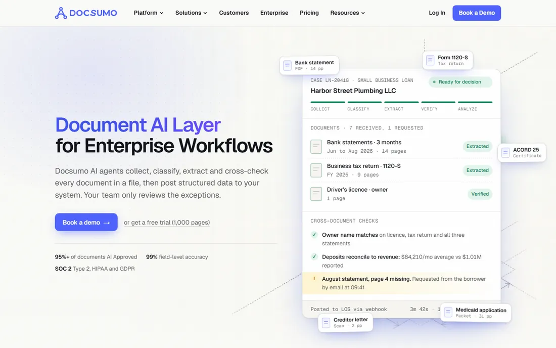 Docsumo homepage