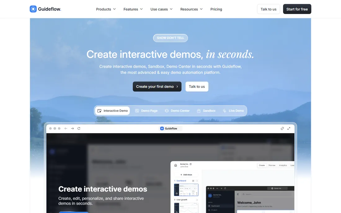 Guideflow homepage