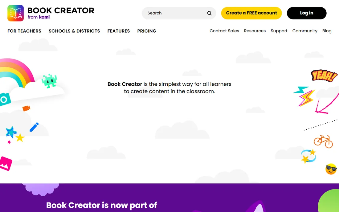 Book Creator homepage
