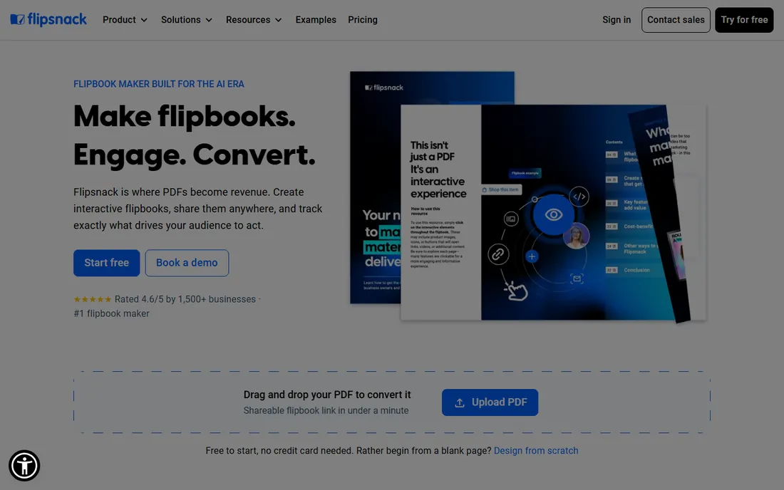 Flipsnack homepage