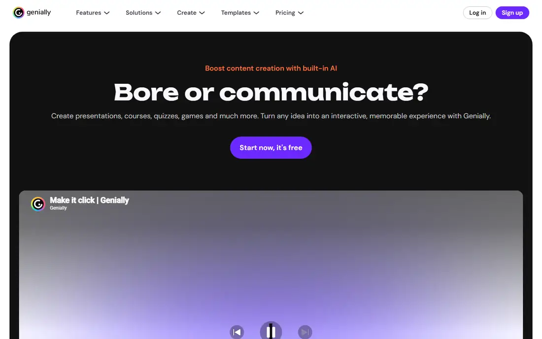 Genially homepage