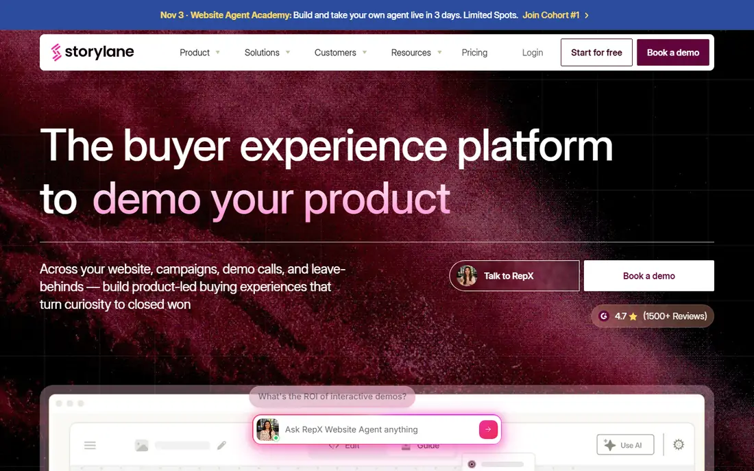 Storylane homepage