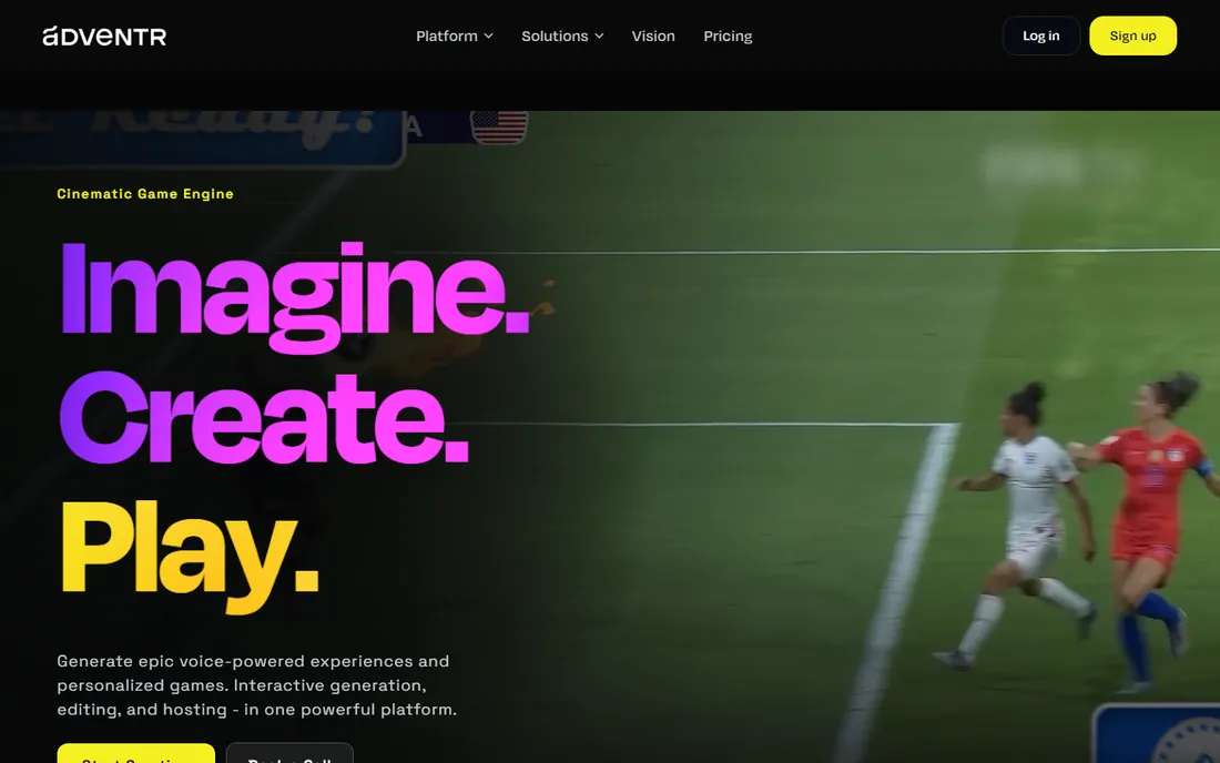 Adventr homepage