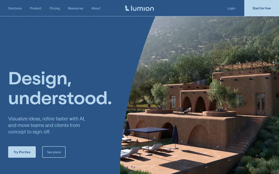 Lumion homepage